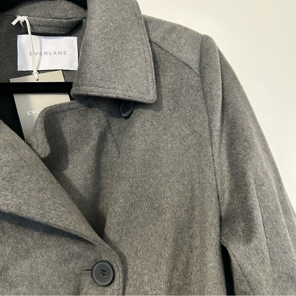 Everlane Wool Cashmere Trench Coat NEW Womens Large Gray - Picture 7 of 9